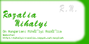 rozalia mihalyi business card